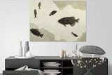 Foot Green River Fossil Fish Mural With Priscacara & Phareodus #224600-10
